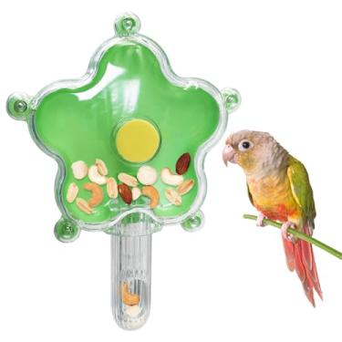 Imagem de BNOSDM Brinquedos de forrageamento para pássaros, comedouros, periquito, gaiola de pássaro, brinquedos giratórios, brinquedo de enriquecimento de pássaros para papagaio bochecha verde conure calopsita