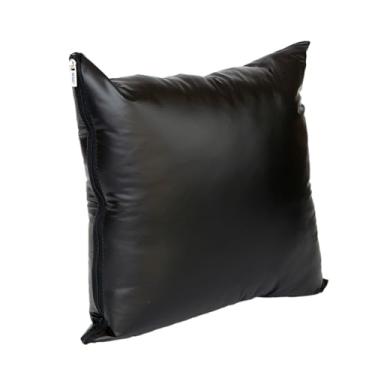 Imagem de Almofada Externa Impermeável 45x45cm com Refil – Capa PVC Soldada (Sem Costura) Resistente a Sol e Chuva – Para Piscina e Jardim (Preto)