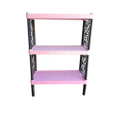 Imagem de Suporte para Plantas Estante decorativa de Jardim - Vertical Interno e Externo - Estante Decorativa para Vasos, Suculentas e Ervas - Metal Resistente(3 Prateleiras Rosa)