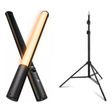 Imagem de bastao de led para fotos，led portatil，Bastão Luz Fotografia P400 + Tripé 2.1 Rgb Controle