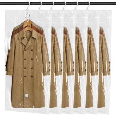 Imagem de Sacos de armazenamento a vácuo pendurados, design de vedação dupla de gancho rotativo de 360°, sacos de vedação a vácuo para pendurar economia de espaço para roupas