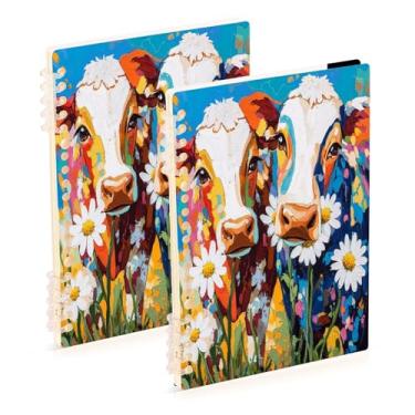 Imagem de Burbuja Cadernos com nome, papel pautado universitário A5 com 60 folhas, fichário para escritório, 2 unidades