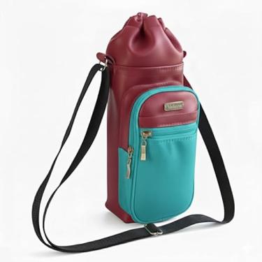 Imagem de Bolsa Térmica (VINHO COM TIFFANY) GALANTE para Garrafa de 500 ML em Couro Sintético - Coleção Cores VERÃO 2026