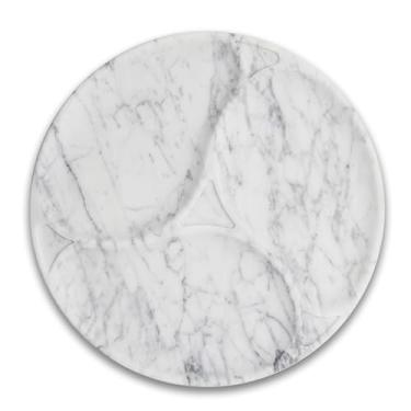 Imagem de Marmor Bandeja de banheiro de mármore 100% natural para perfume, velas, penteadeira de pedra de joias, organizador de balcão de banheiro e cozinha e decoração de casa (placa de mármore branco