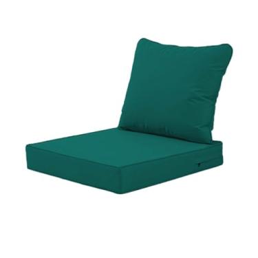 Imagem de Yadlan Almofadas de assento com conjunto de almofadas traseiras móveis de jardim, almofadas de assento impermeáveis ao ar livre para lounge, casa, carro, escritório, sofá, poltronas, verde-escuro, 51