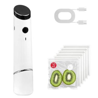 Imagem de Seladora a vácuo portátil para alimentos, seladora a vácuo compacta Protable (seladores a vácuo + 10 sacos de vedação a vácuo reutilizáveis)