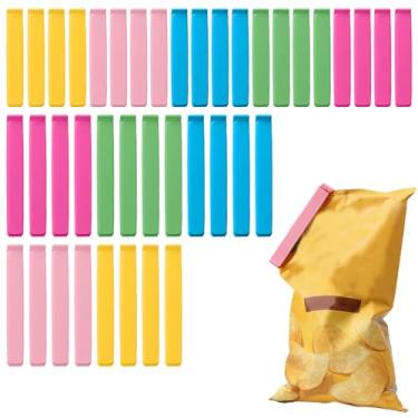 Imagem de Conjunto de 40 peças de sacos de plástico com clipe de vedação, alimentos para armazenamento de alimentos, cozinha e casa