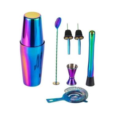 Imagem de Conjunto De Coqueteleira Rainbow Em Aço Inoxidável, Kit De Bar Boston 