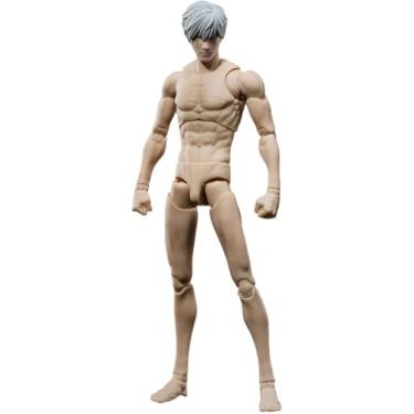 Imagem de RoofWorld 1/12 Scale Male Action Figure Slender Muscle Joint Body 6 inch Super Flexible Comic Soldier Miniature Action Figure Body Doll Collection (Pale Skin)