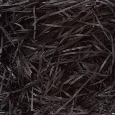 Imagem de Enchimento de grama de ráfia, papel desfiado de 100 g para caixa de presente, decoração artesanal, enchimento sustentável para lembrancinhas de festa (preto)