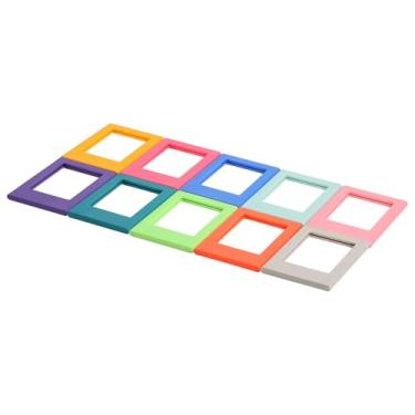 Imagem de 10 Porta-Retratos Magnéticos de Plástico, 9x6,5cm para Casa Escritório Geladeira Armário Escolar (10 Cores)