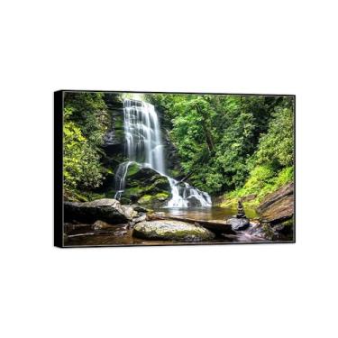 Imagem de Quadro preto arte de parede paisagem impressões em tela - árvore rio - decoração pintura - imagens para quarto 20 x 30 cm 8 x 12 pol