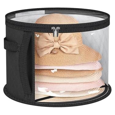 Imagem de Bolsa de armazenamento de chapéu transparente grande, comporta até 7 bonés organizador de chapéu de cowboy para armário, estojo de chapéu de abas largas com alças de transporte