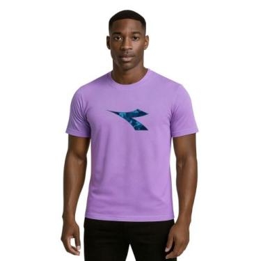 Imagem de Camiseta Diadora Big Logo Camo Masculina - Lilás P, Lilás, P