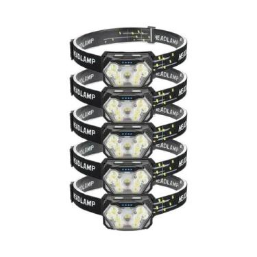 Imagem de Lanterna De Cabeça LED Recarregável Com Sensor USB Potente Com Bateria