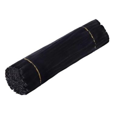 Imagem de Fenteer Artesanato com limpadores de cachimbo, tubo de chenille de 8 mm, decoração para casa, arranjos florais, buquês DIY, material feito à mão para, Preto