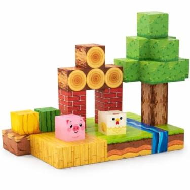 Imagem de Blocos de Construção Magnéticos 72 Peças, Cubos de Montar Educativos para Crianças 3+ Anos, Brinquedo Infantil STEM com Imã, Criativo e Sensoriais, Empilháveis, 2cm, Presente para Meninos e Meninas