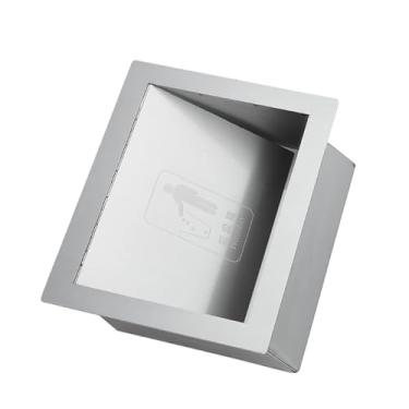 Imagem de Caixotes de lixo, tampa de lata de lixo embutida, aba de aço de lixo fácil de limpar Balanço de resíduos Rotati180, para qualquer armário de banheiro em escritórios, hotéis, restaurantes/23 cm/23 cm/a