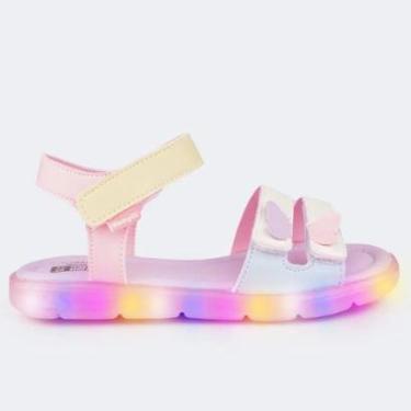 Imagem de Sandália de Led Infantil Pampili Lulli Led 697.052 Borboleta-Feminino