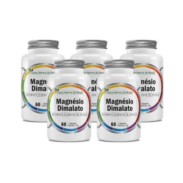 Imagem de Kit 5 Magnésio Dimalato 5x60 cápsulas Flora Nativa-Unissex