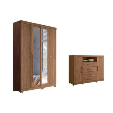 Imagem de Guarda Roupa +Cômoda 2 Peças QC305 Jatobá - Santos Andirá