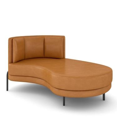 Imagem de Sofá Chaise Longue Living Lucca Direito D02 Couríssimo Whisky B-90