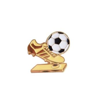 Imagem de Alfinetes de broche Creative Soccer com sapato e bola dourados - Yiwei