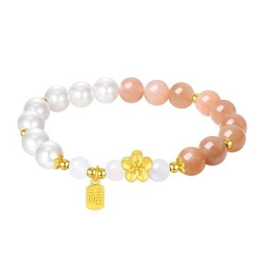 Imagem de Pulseira Sunstone and Imitation Pearl para mulheres em prata 925 - Yiw