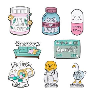 Imagem de Conjunto de alfinetes de broche Creative Medical Funny Blouse Pins - Y