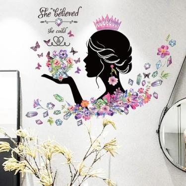 Imagem de Adesivos de parede Creative Butterfly Girl She Believe She Cou - Yiwei