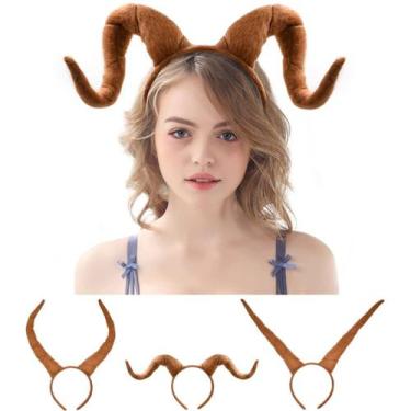 Imagem de Bandana HORME Plush Antelope Ram Horns Halloween e Natal - HODRME