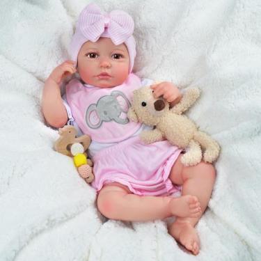 Imagem de Reborn Baby Doll BABESIDE Fiona 50 cm com kit de alimentação e caixa d