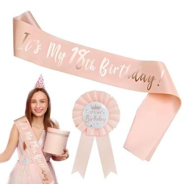 Imagem de Birthday Sash Roontin Classy Rose Gold 18th Birthday Girls