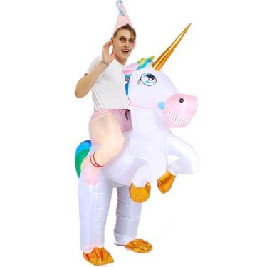 Imagem de Traje inflável JASHKE Unicorn para Halloween adulto
