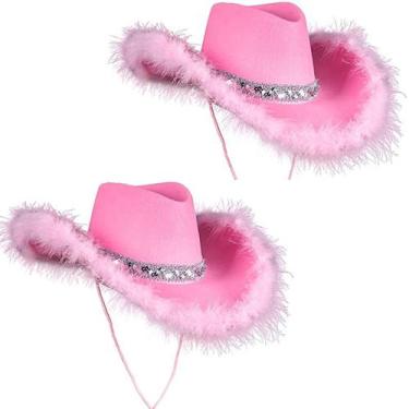 Imagem de Chapéu de cowboy feminino MOFIC com decoração fofa e brilhante