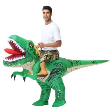 Imagem de Fantasia de dinossauro inflável Doscos Adult Halloween Green