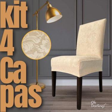 Imagem de Kit 4 Capas de Cadeira Linha Premium Mexicana - Creme - OK Darling