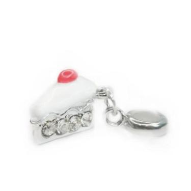 Imagem de Pingente Bolo com Zircônia em Banho Prata Pulseiras Berloques - Pulsei