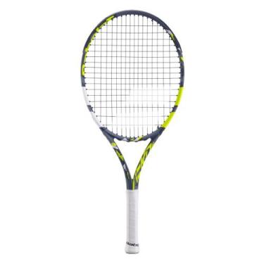 Imagem de Raquete de Tênis Babolat Infantil Aero Junior 25 Cinza Amarela e Preta