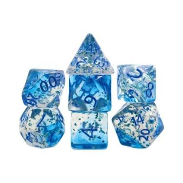 Imagem de Conjunto De 7 Dados Multifacetados Estilo Cristal Para Jogos De Tabule