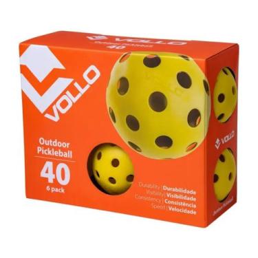 Imagem de Kit 6 Bolas Pickleball 40 Furos Vollo