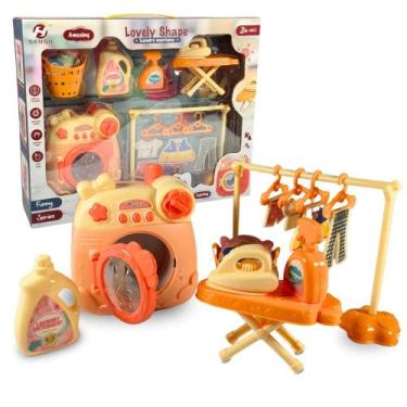 Imagem de Kit Lavanderia de Brinquedo com Máquina e Acessórios