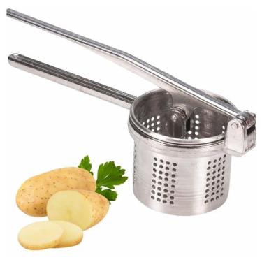Imagem de Espremedor Amassador de Batatas e Legumes em Alumínio - Cair de Pé