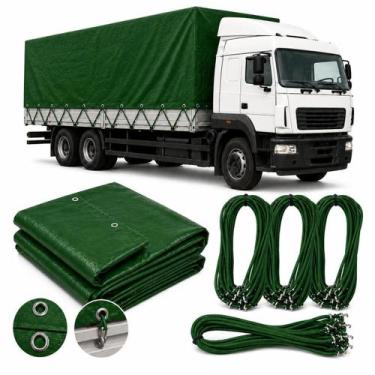 Imagem de Lona Caminhão Verde CK300 3x2 M + 10 Extensor Verde com Gancho - CIKAL