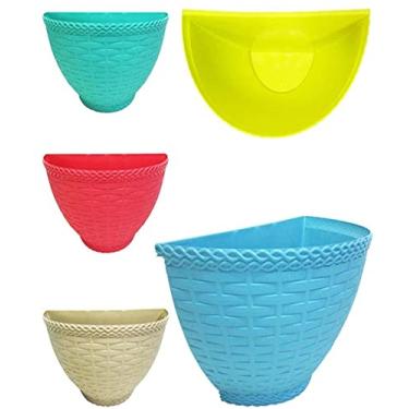 Imagem de 2 Vaso De Parede Rattan Jardim Vertical Orquídea Meia Lua