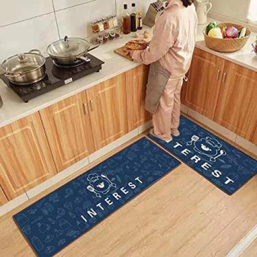 Imagem de Tapete de cozinha acolchoado, confortável, antifadiga, antiderrapante, tapetes e tapetes impermeáveis, para cozinha, pia, escritório, 40 x 60 cm