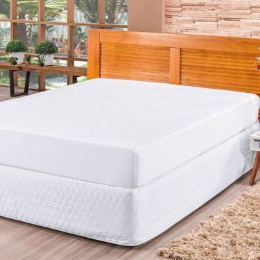 Imagem de Protetor De Colchao Queen Branco 160x200x35Cm