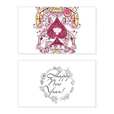 Imagem de Utensílios de jogo com estampa de cartas de ano novo festival, cartão de felicitações, mensagem de abençoar presente