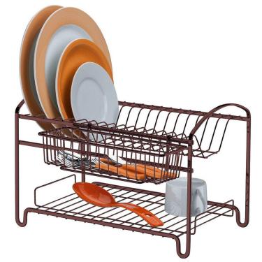 Imagem de Escorredor de louças Duplo 16 pratos aço cromado Future 1522BZ