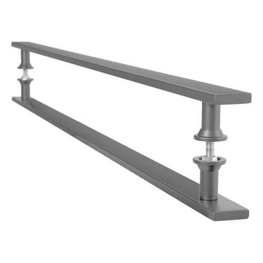 Imagem de Puxador Barra Chata Inox Preto Para Porta De Madeira 60 cm